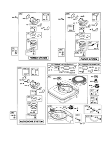 Carburetor Diagram and Parts List for 122K00 0006-3113 Briggs and Stratton Engine